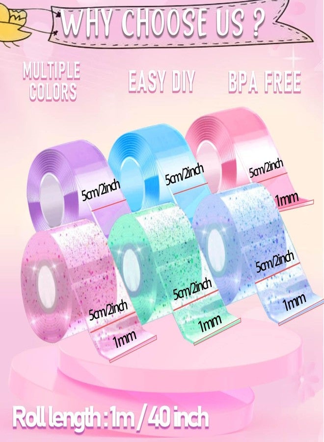 BENWIL 6 PCS Nano Tape Bubble Bubbles Kit for Kids with Box, Squishy Maker Making Kit, Birthday Gifts for 4 5 6 7 8 9 10 Year Old Girls Girl, Kids Toys for Girls 4-6 6-8 8-10 10-12 - Image 3